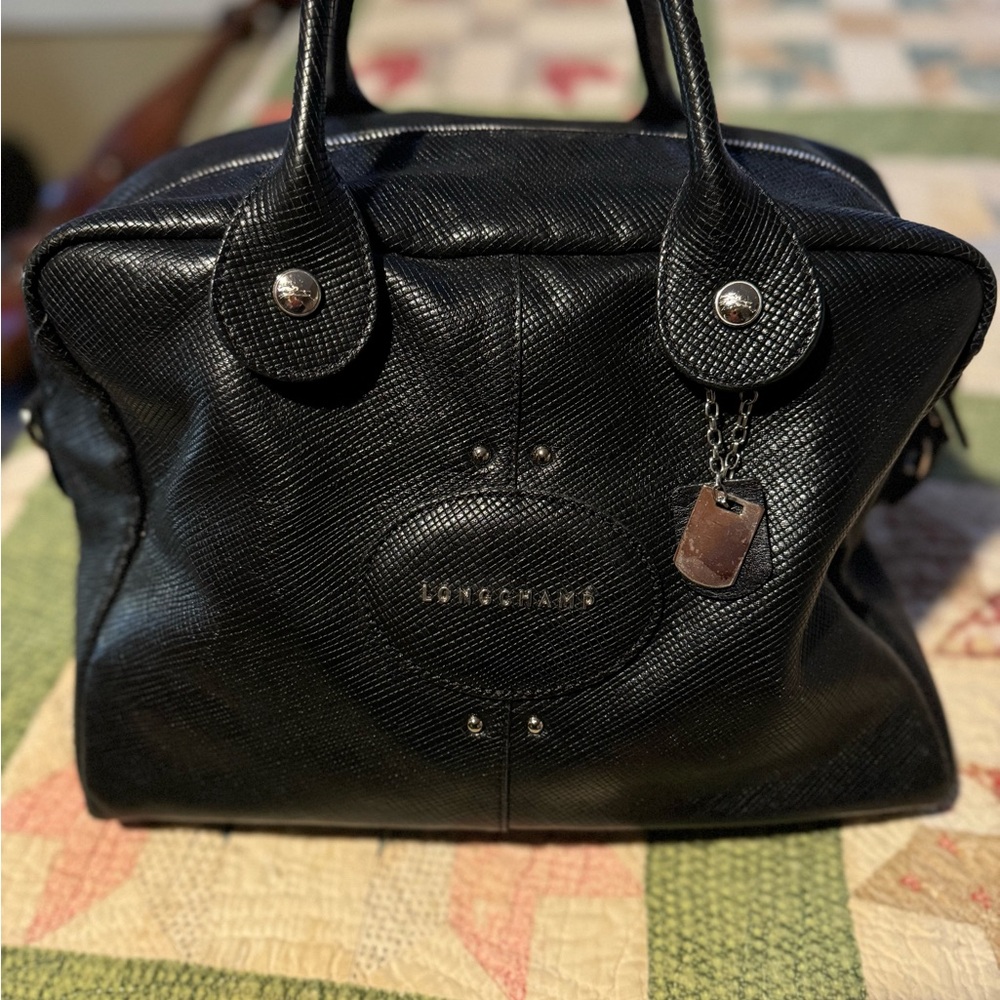 Longchamps black leather bag